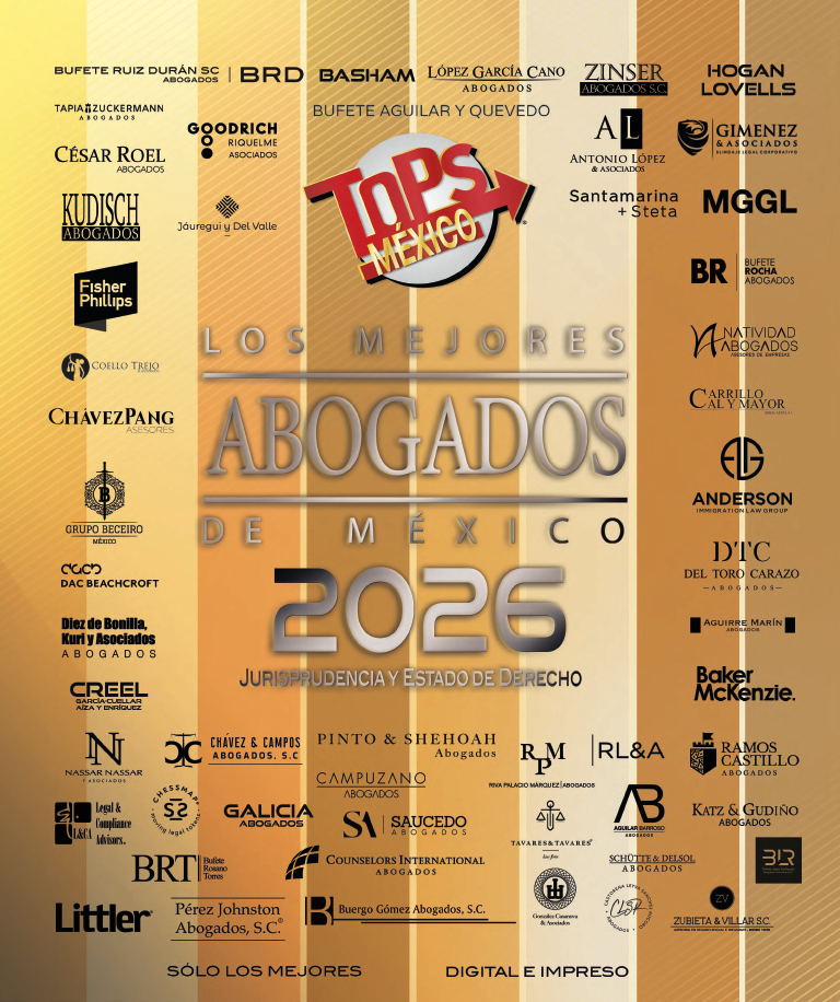 Portada oficial del libro ranking TOPS Los Mejores Abogados de México con reconocimiento a la excelencia jurídica y certidumbre legal