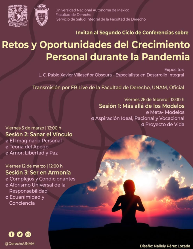 Ciclo de conferencias «Retos y oportunidades del crecimiento personal durante la pendemia» Ciclo de conferencias «Retos y oportunidades del crecimiento personal durante la pendemia»